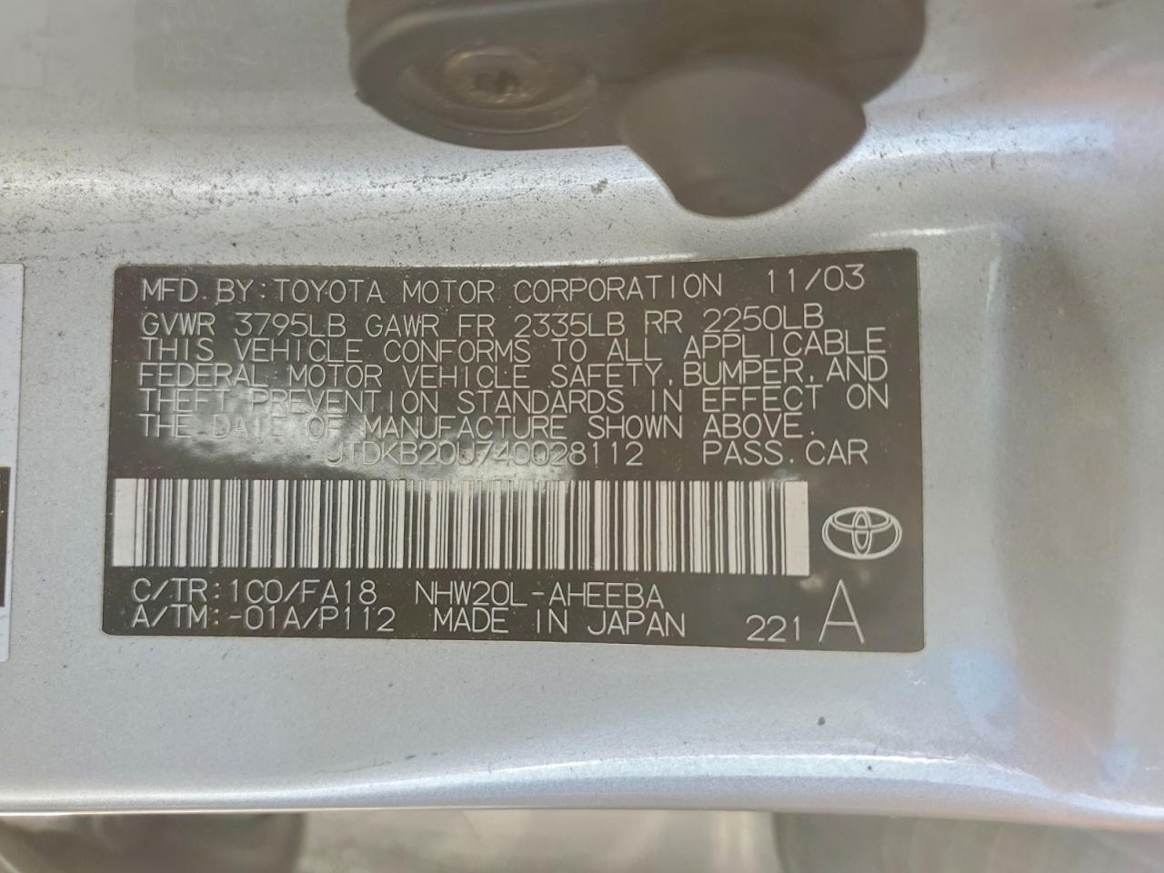 2004 TOYOTA PRIUS