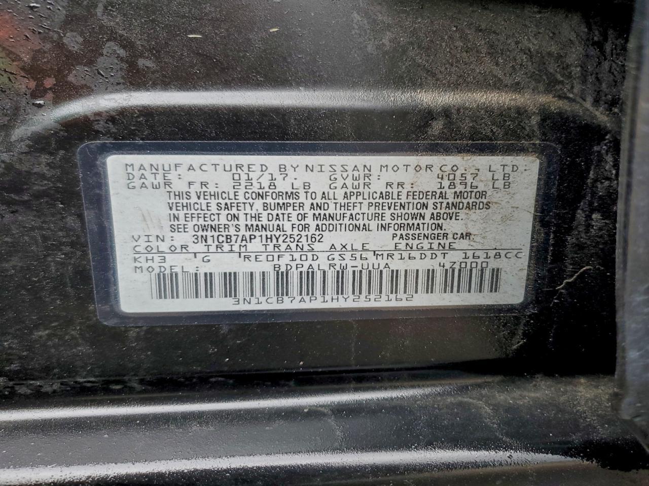 2017 NISSAN SENTRA