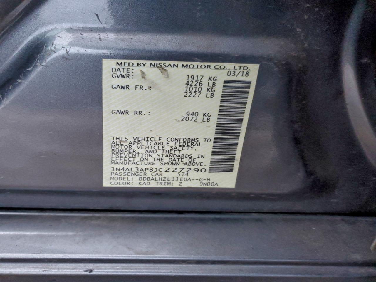 2018 NISSAN ALTIMA