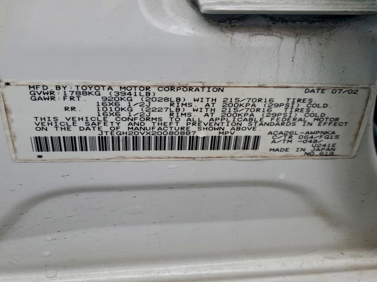 2002 TOYOTA RAV4