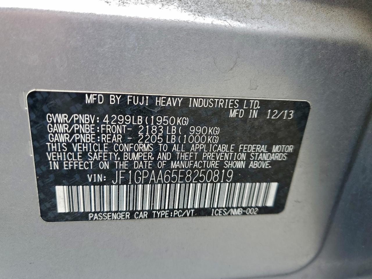 2014 SUBARU IMPREZA