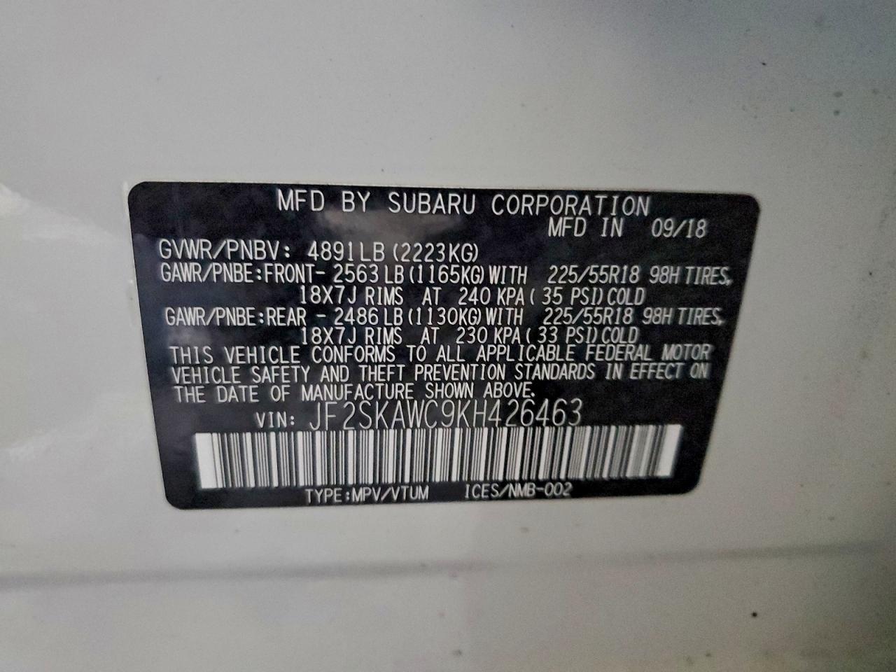 2019 SUBARU FORESTER