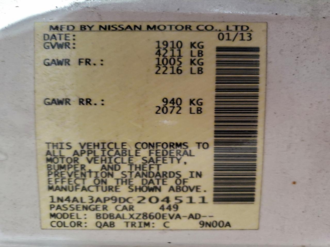 2013 NISSAN ALTIMA