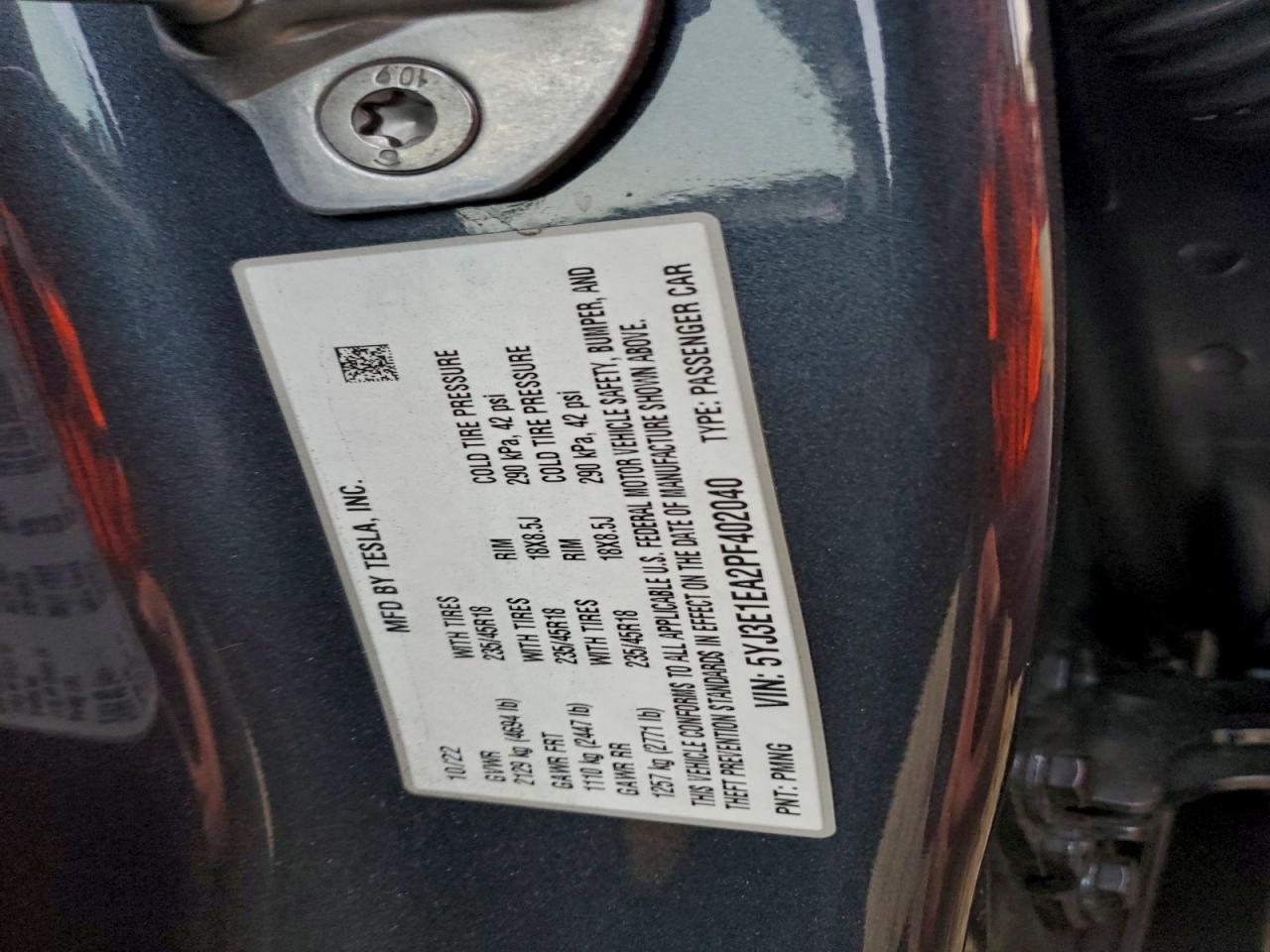 2023 TESLA MODEL 3
