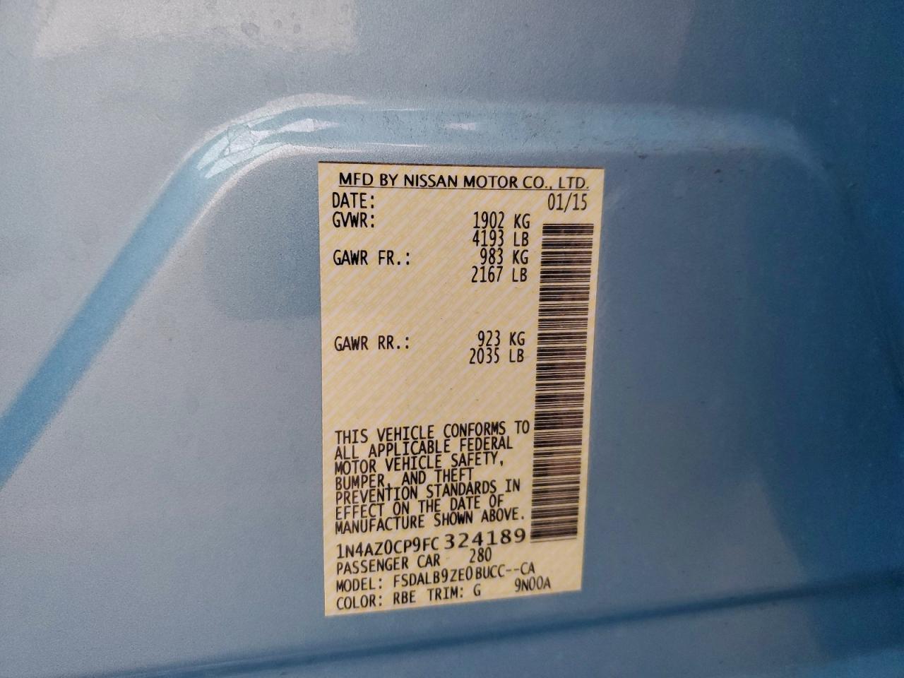 2015 NISSAN LEAF
