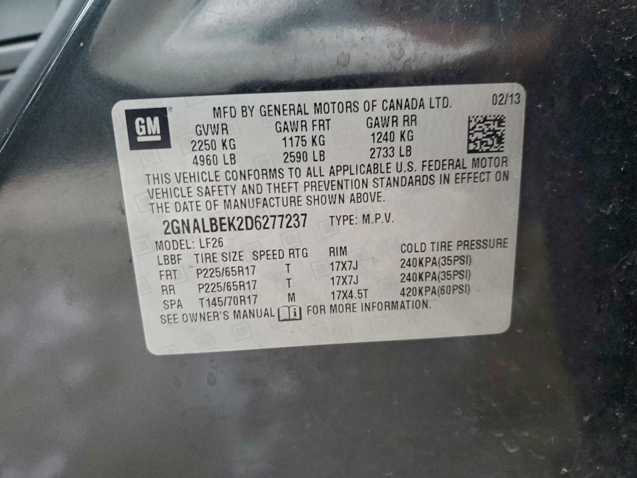 2013 CHEVROLET EQUINOX