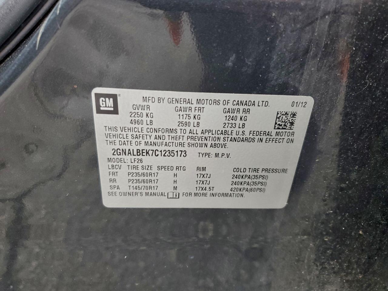 2012 CHEVROLET EQUINOX