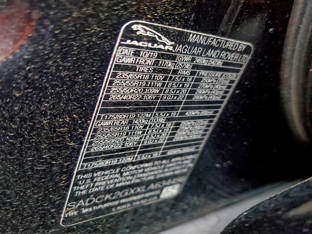 2020 JAGUAR F-Pace