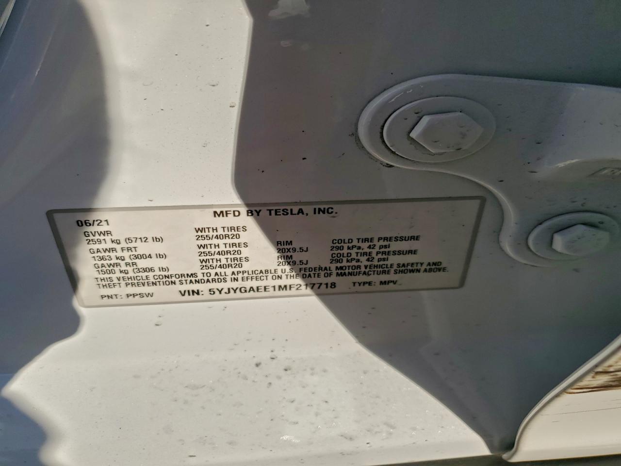 2021 TESLA MODEL Y