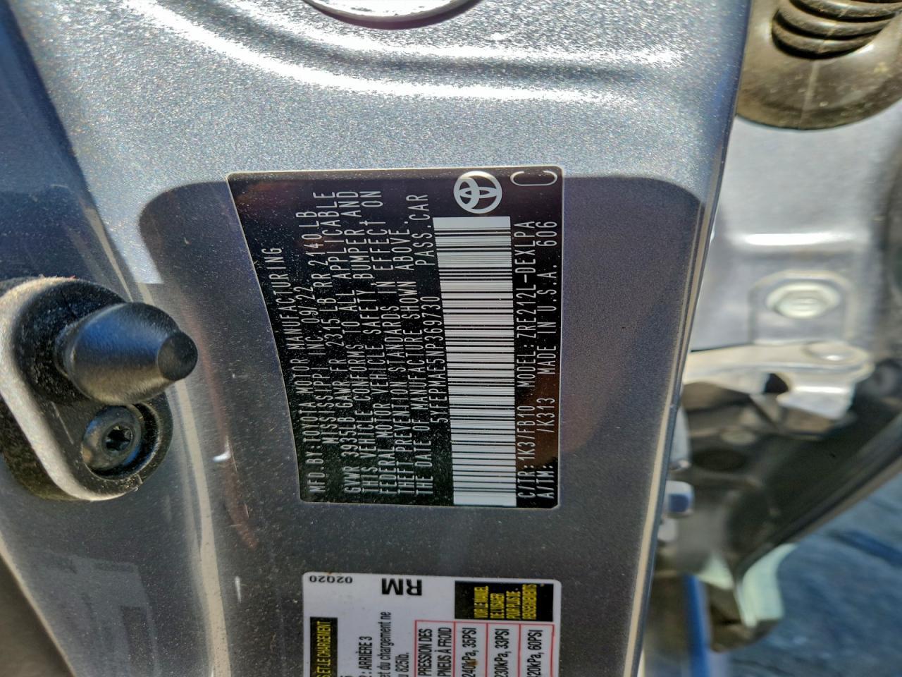 2022 TOYOTA COROLLA