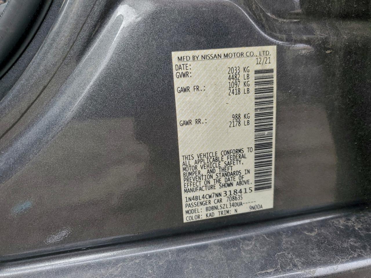 2022 NISSAN ALTIMA