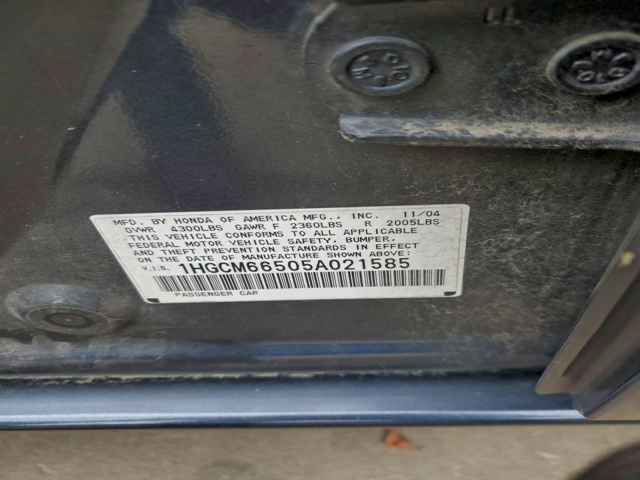 2005 HONDA ACCORD