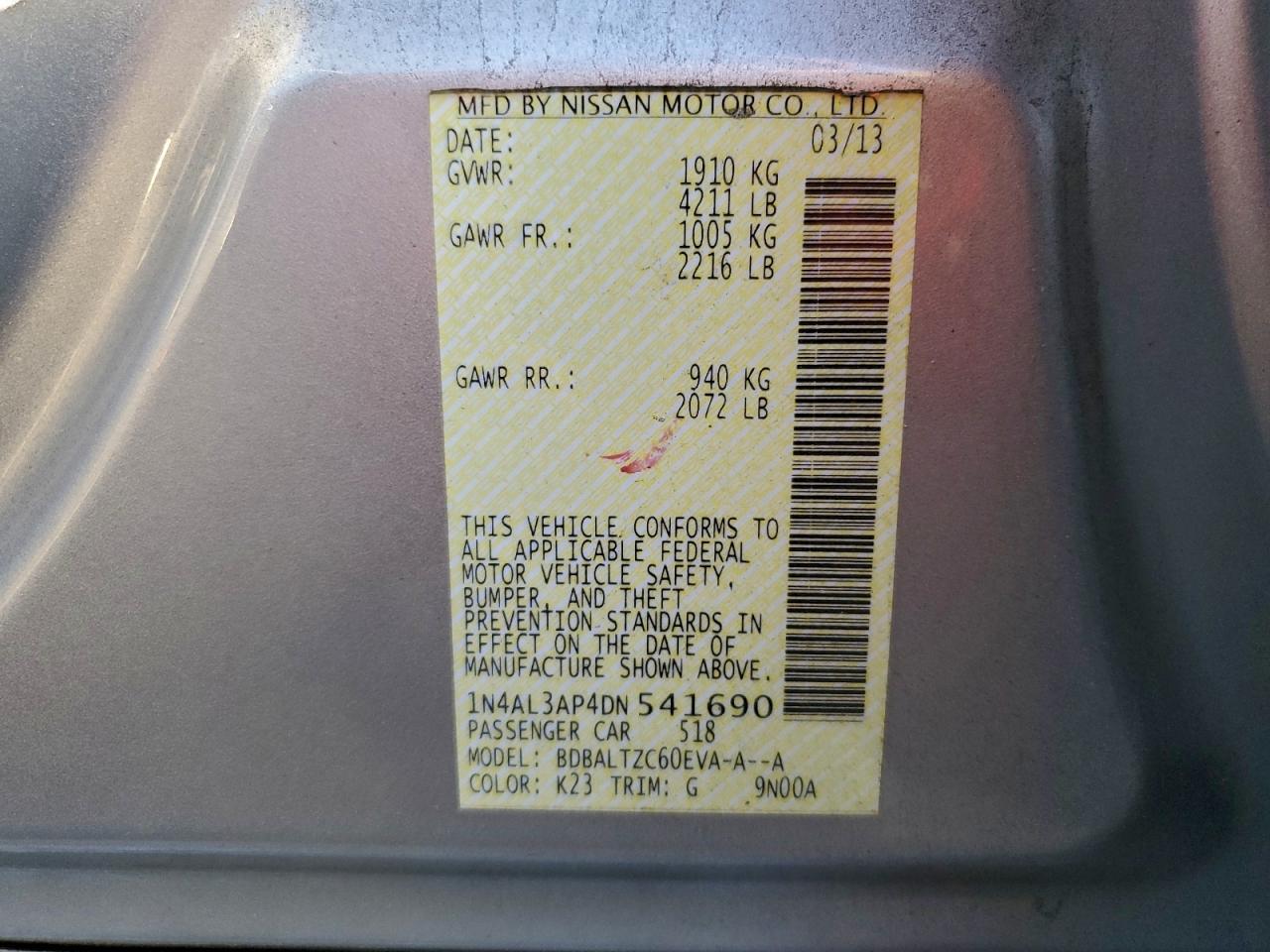 2013 NISSAN ALTIMA