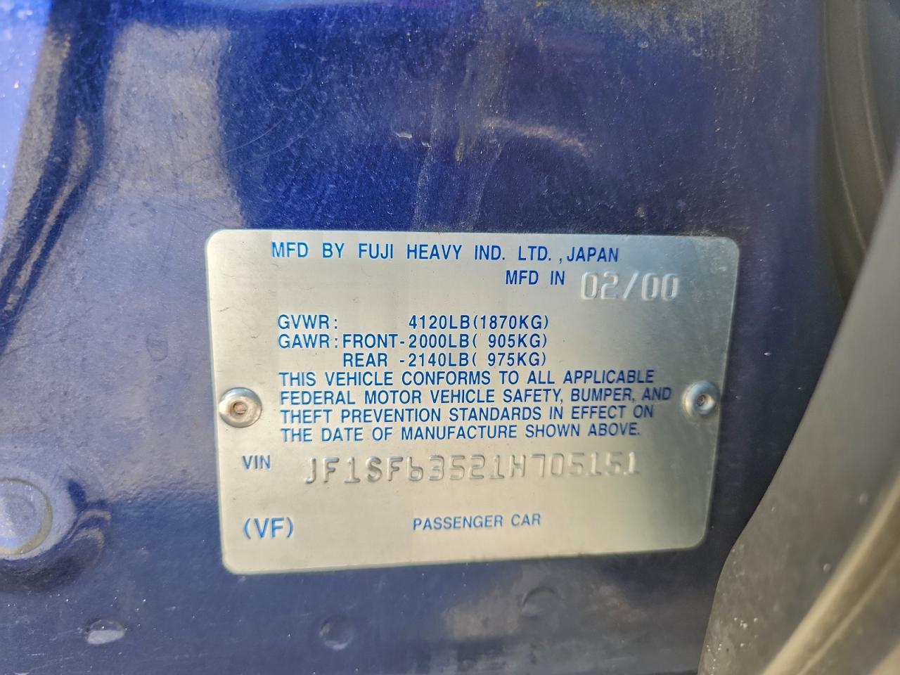 2001 SUBARU FORESTER