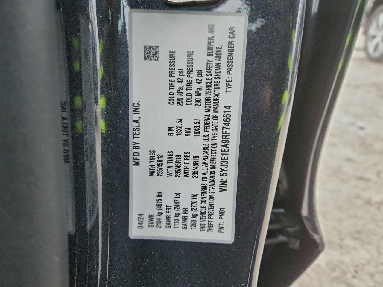 2024 TESLA MODEL 3