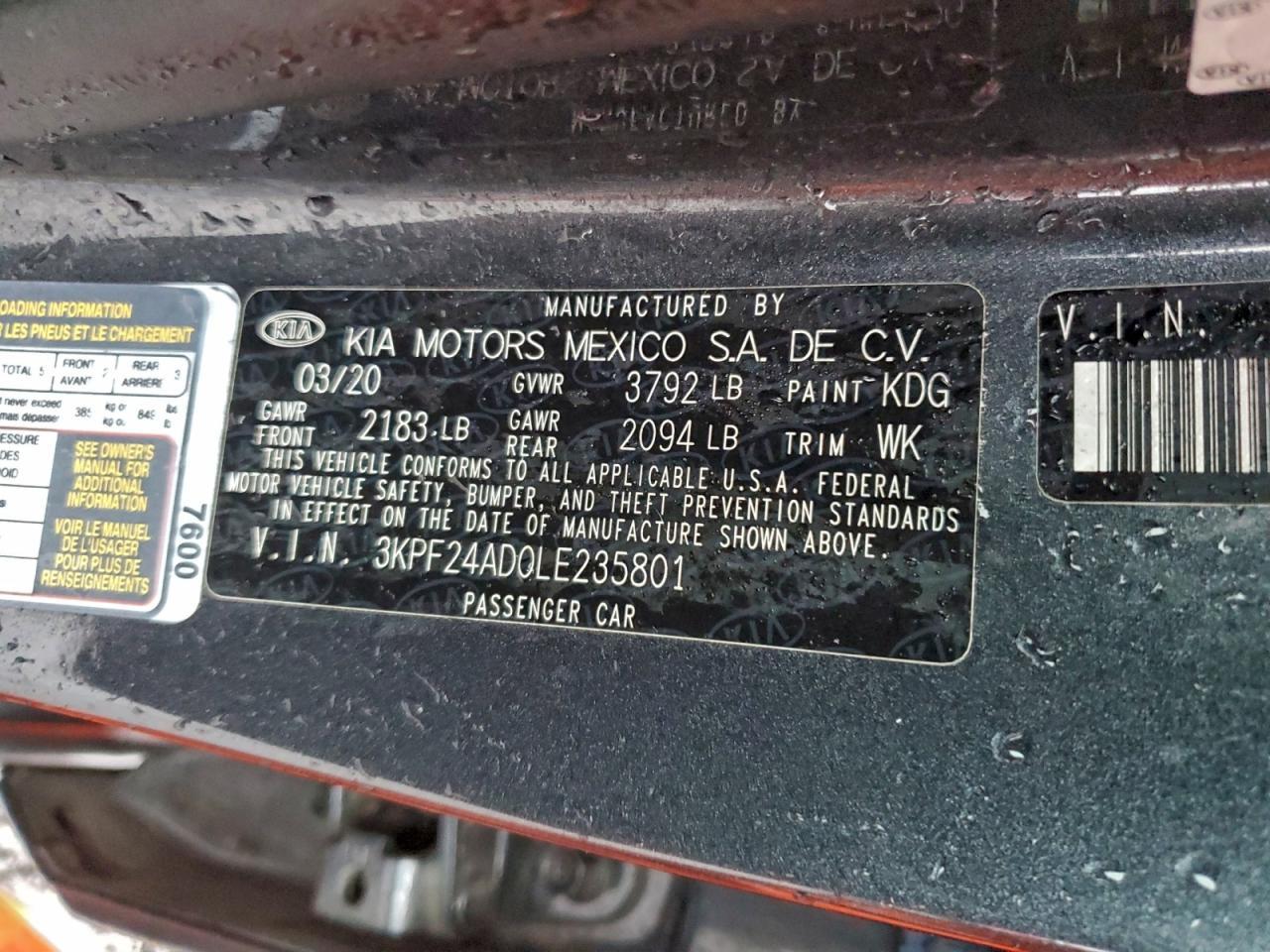 2020 KIA FORTE