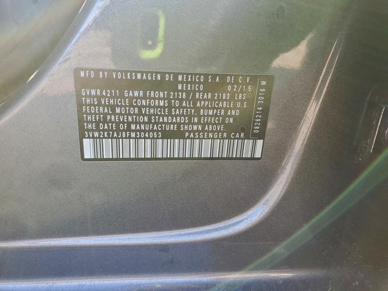2015 VOLKSWAGEN JETTA