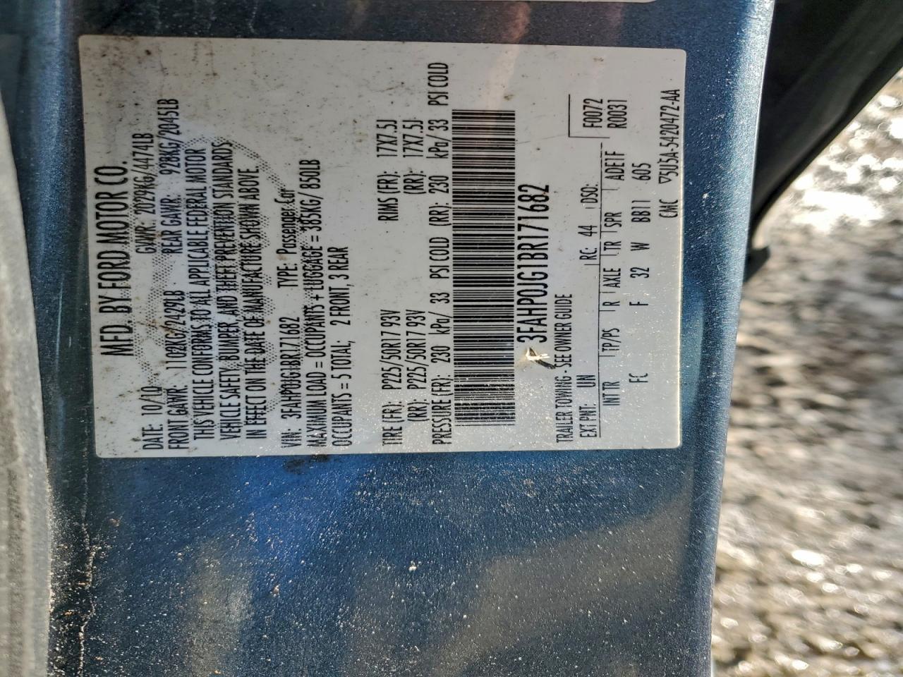 2011 FORD FUSION