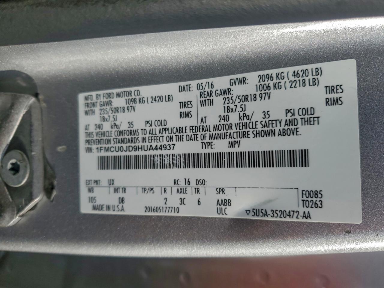 2017 FORD ESCAPE