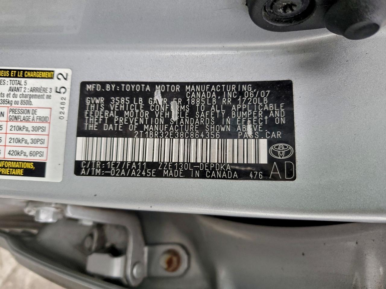 2008 TOYOTA COROLLA