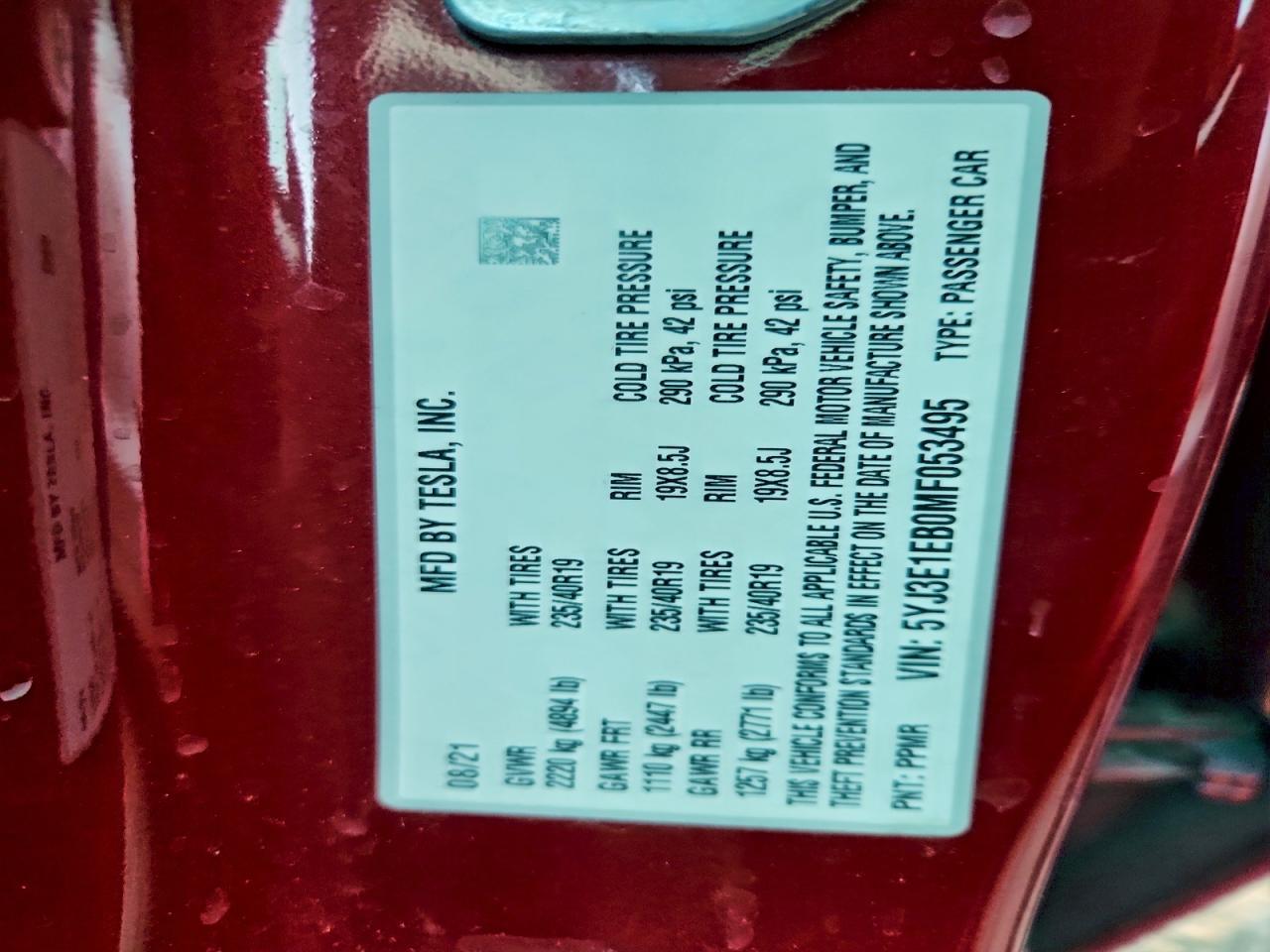 2021 TESLA MODEL 3