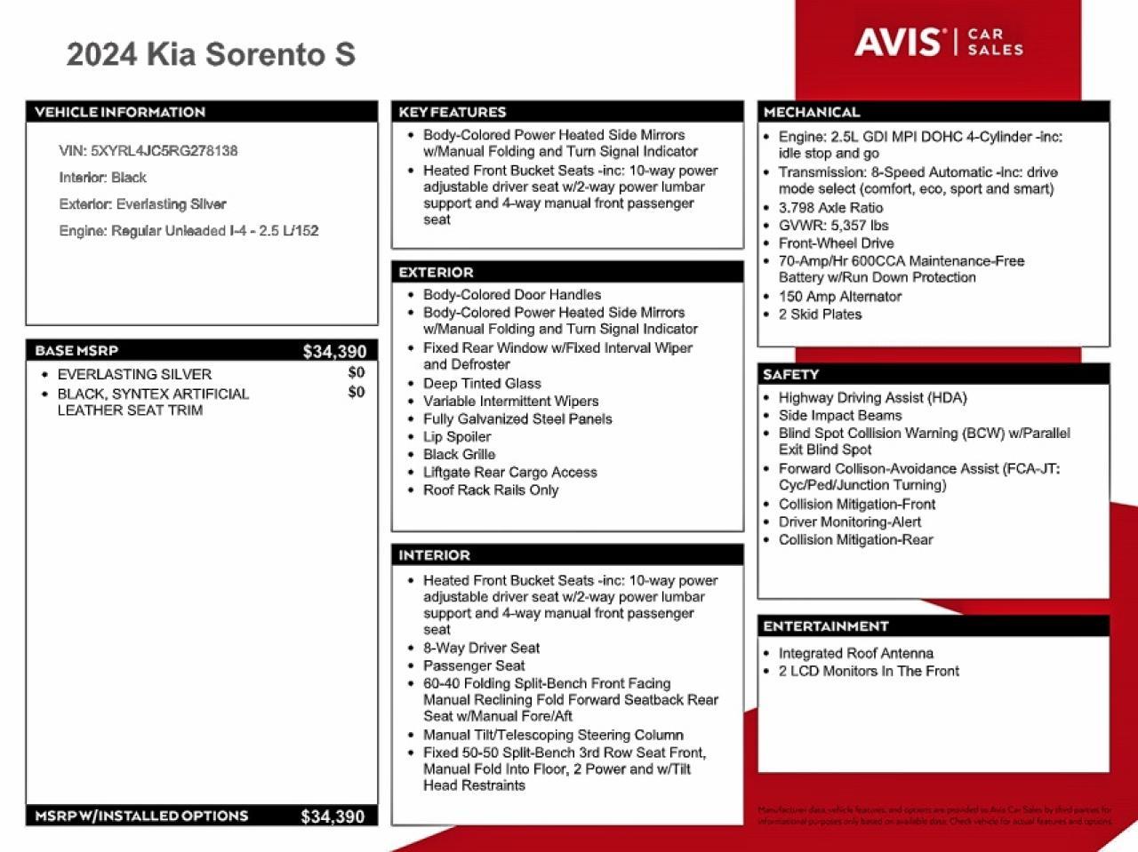 2024 KIA SORENTO
