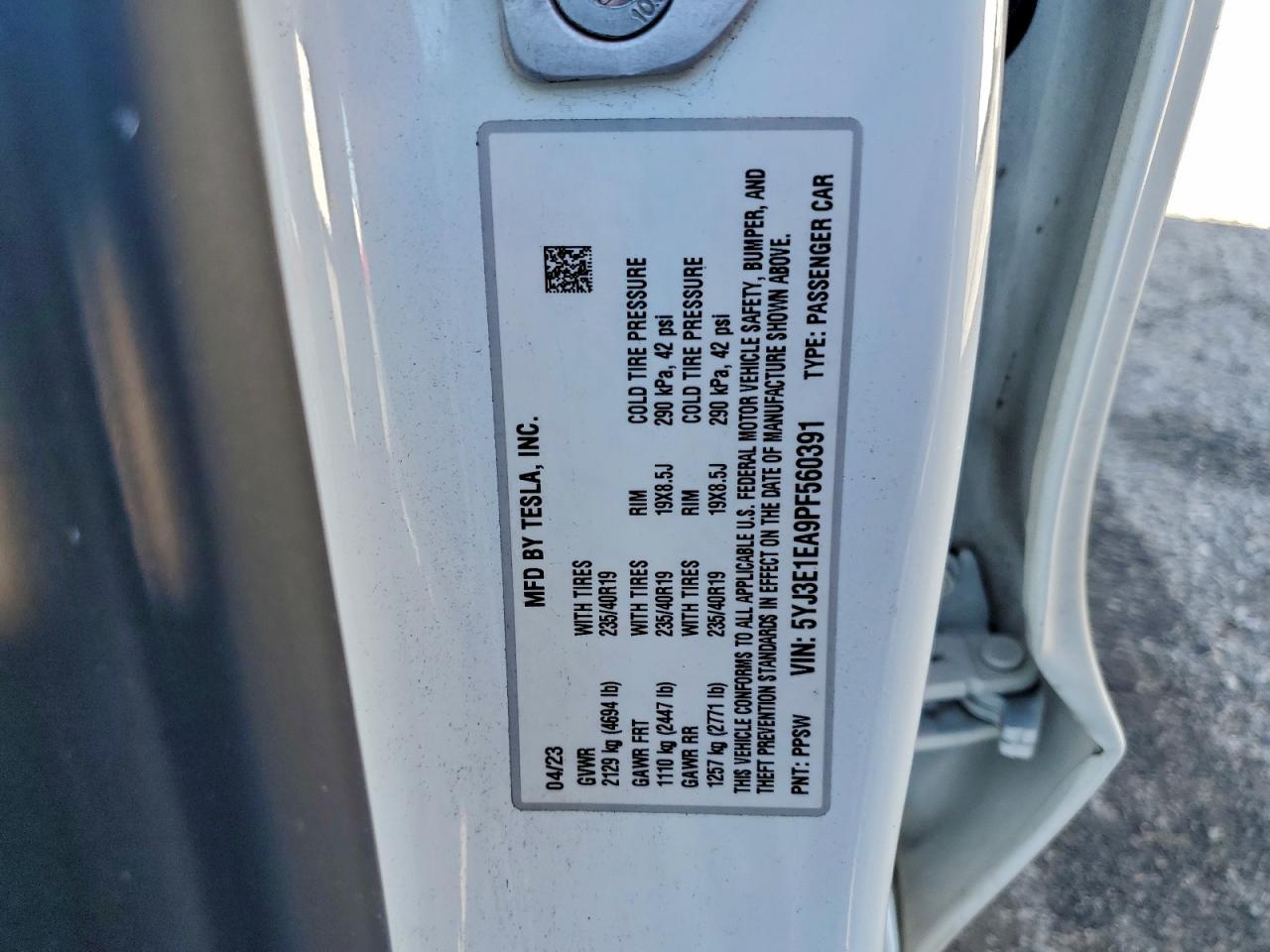 2023 TESLA MODEL 3
