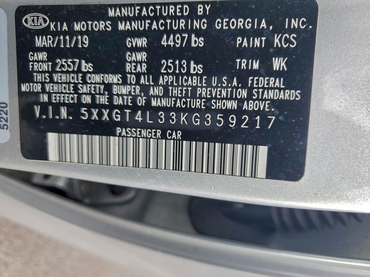 2019 KIA OPTIMA
