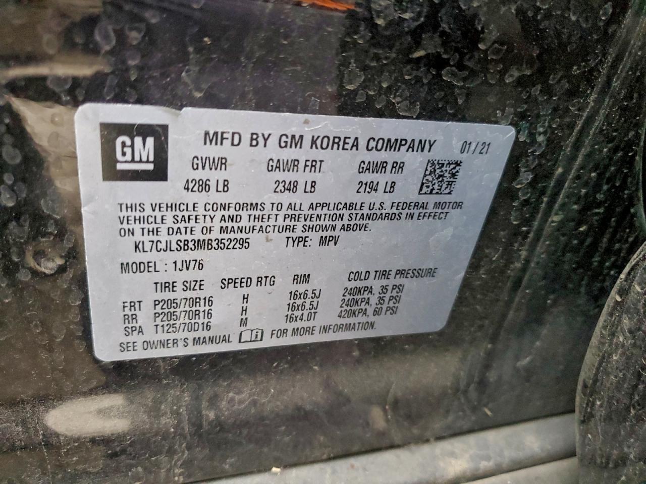 2021 CHEVROLET TRAX