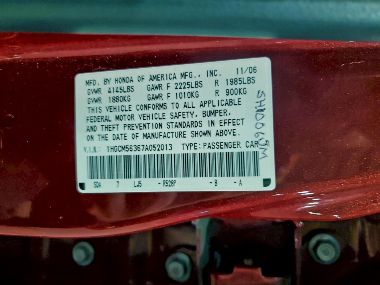 2007 HONDA ACCORD
