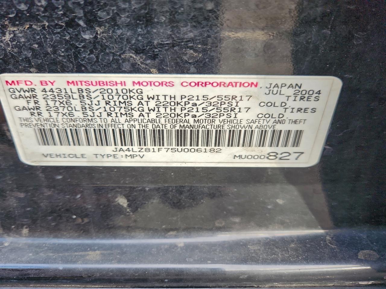 2005 MITSUBISHI outlander