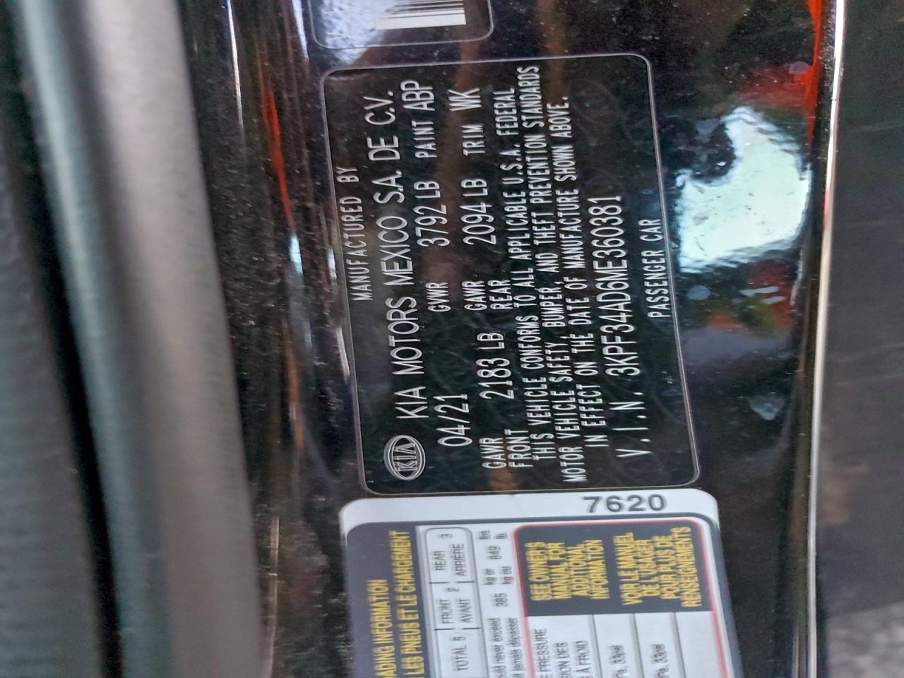 2021 KIA FORTE