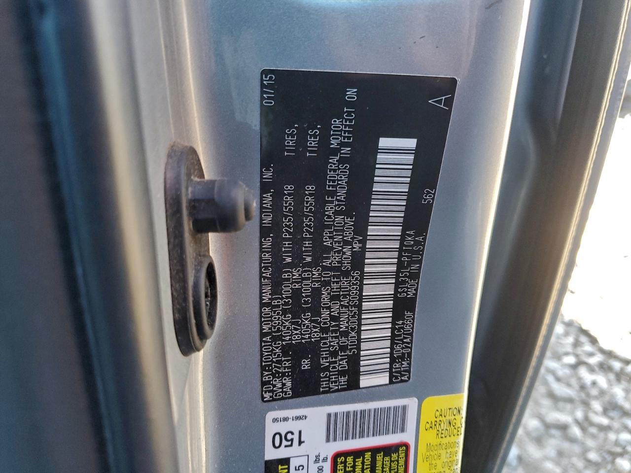 2015 TOYOTA SIENNA