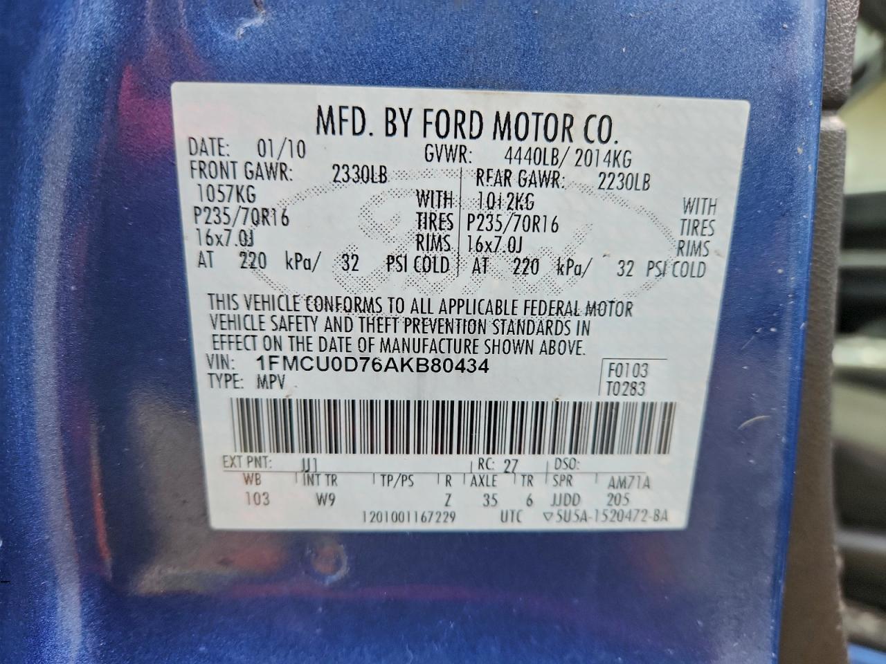 2010 FORD ESCAPE