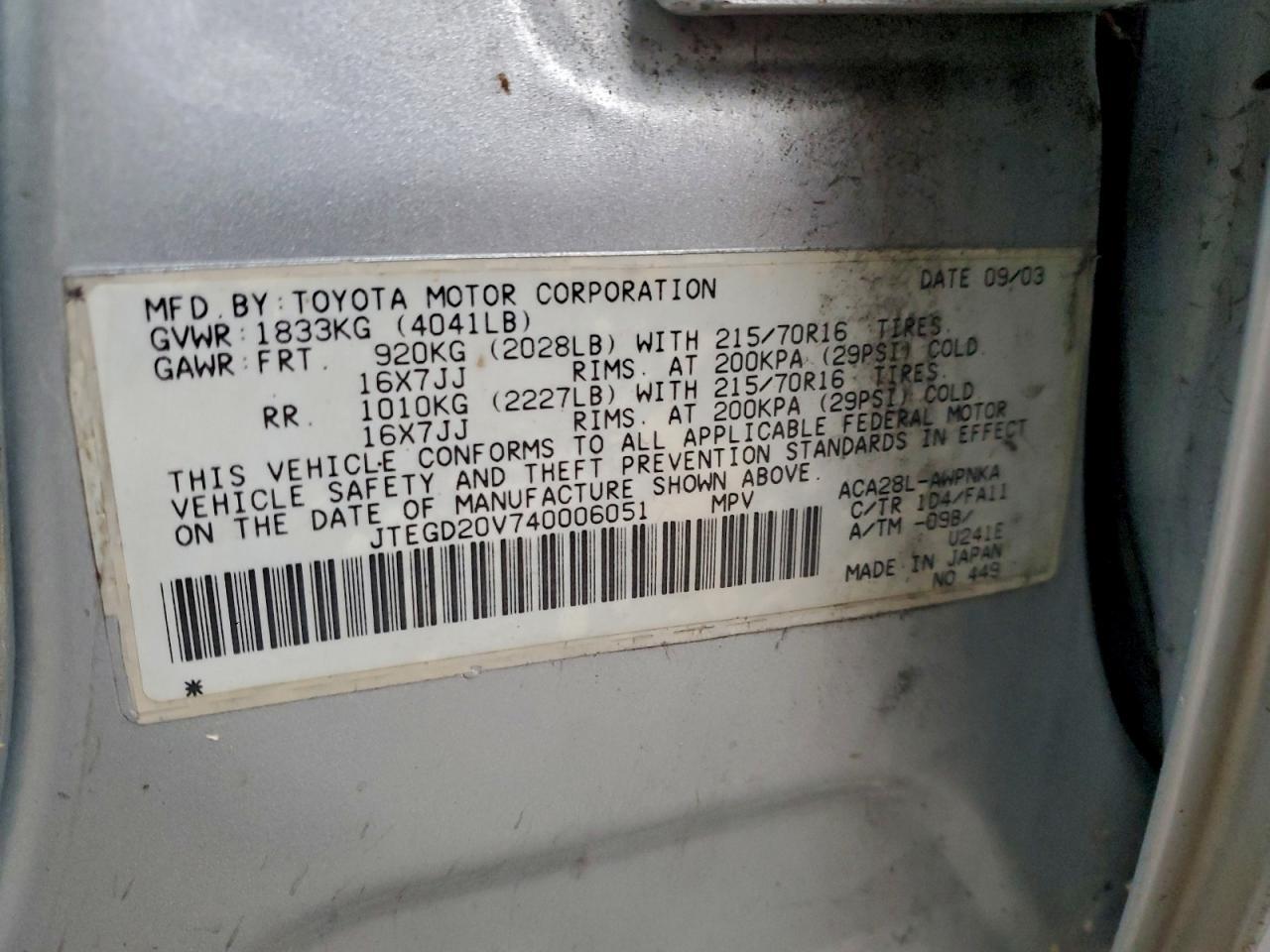 2004 TOYOTA RAV4