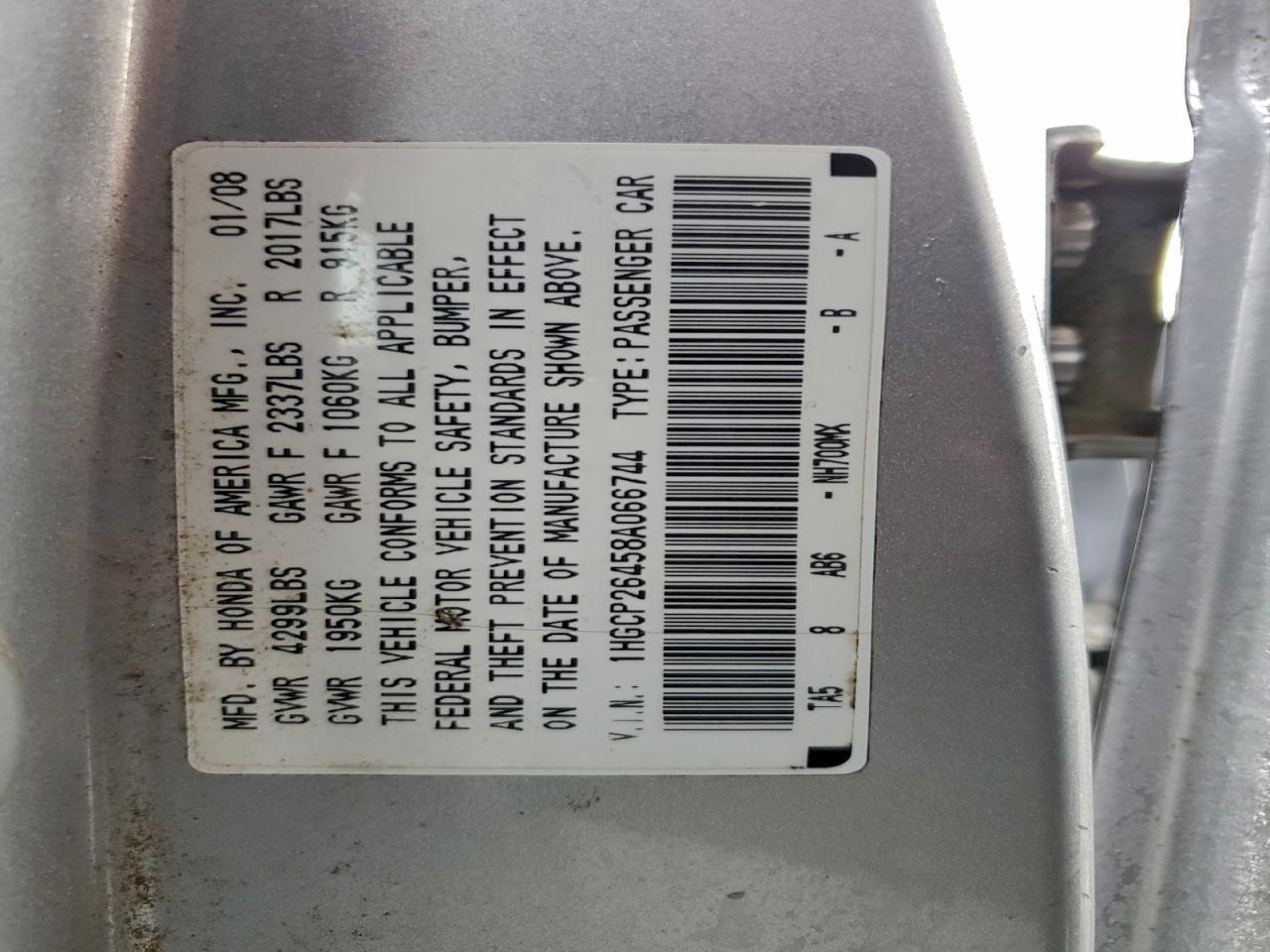 2008 HONDA ACCORD
