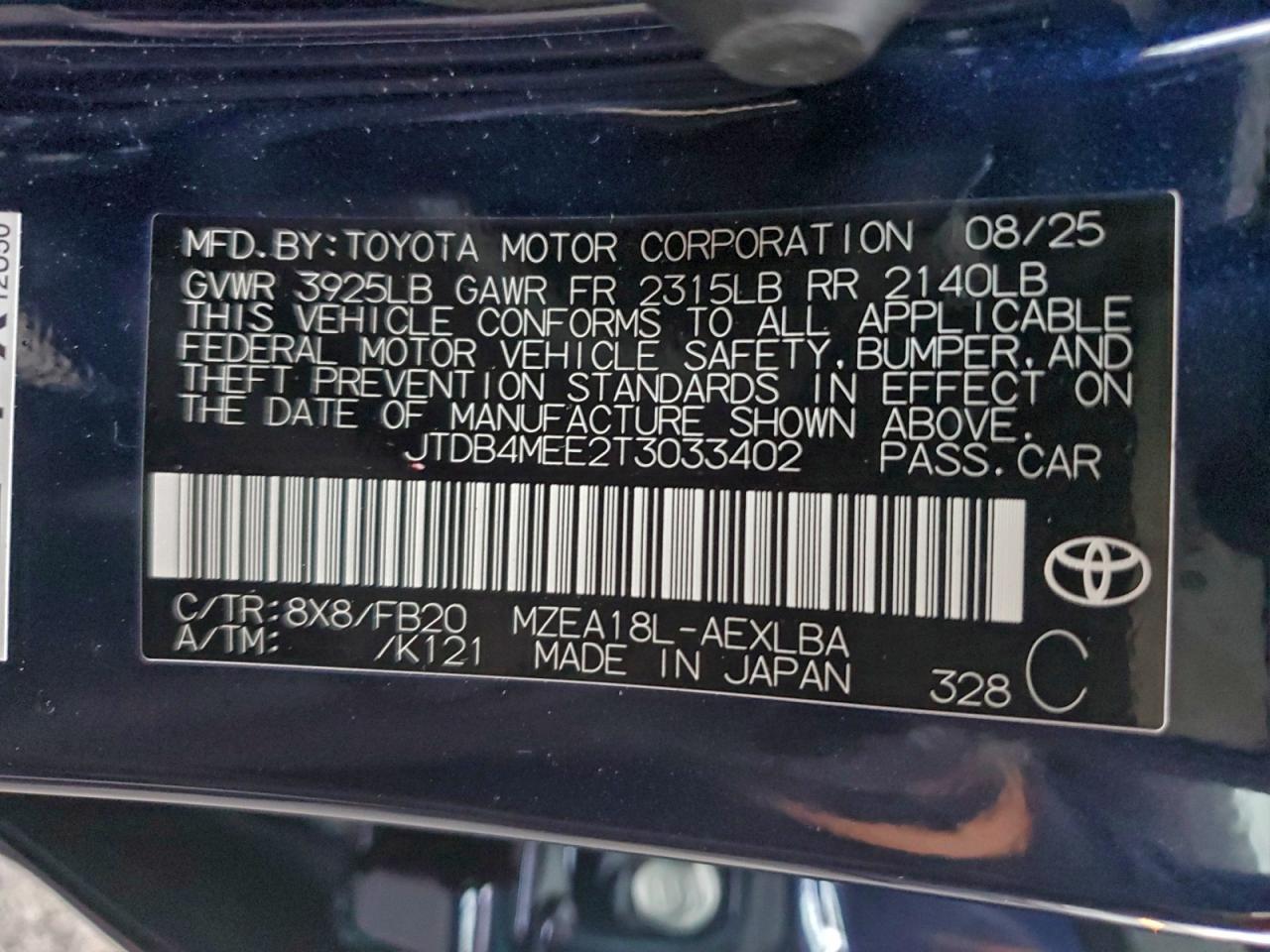 2026 TOYOTA COROLLA
