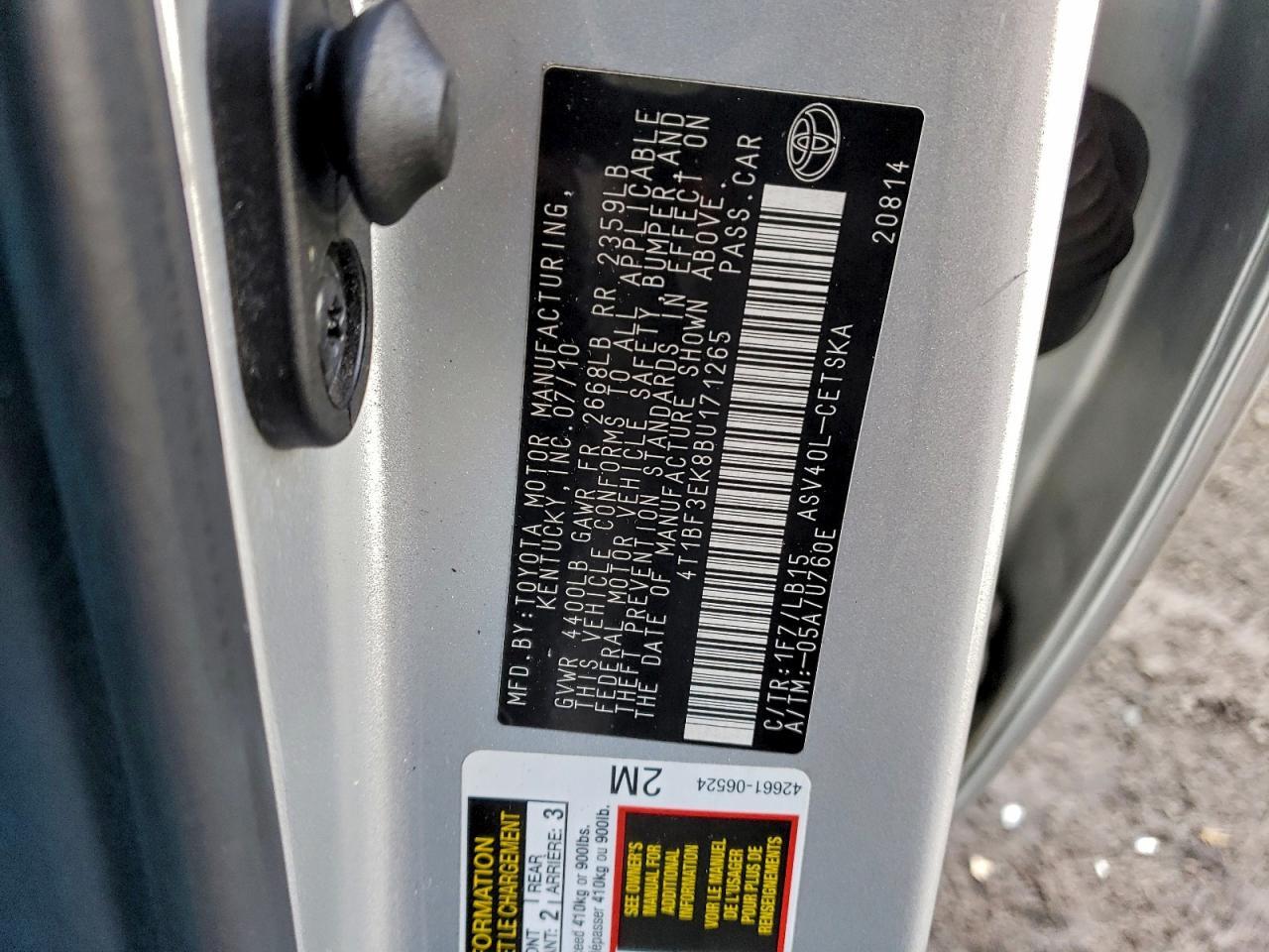 2011 TOYOTA CAMRY
