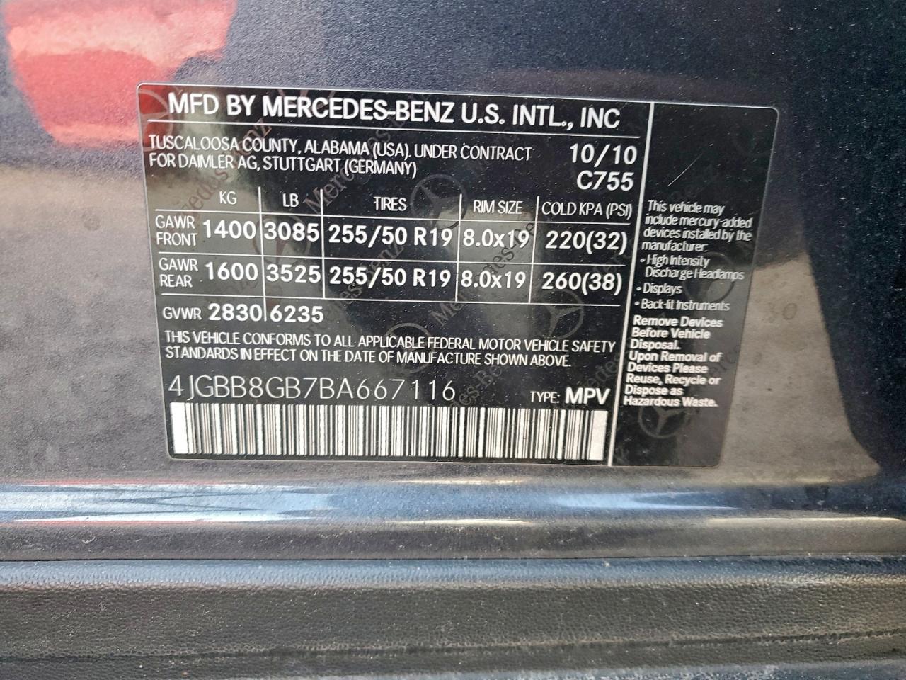 2011 MERCEDES-BENZ ML-Class