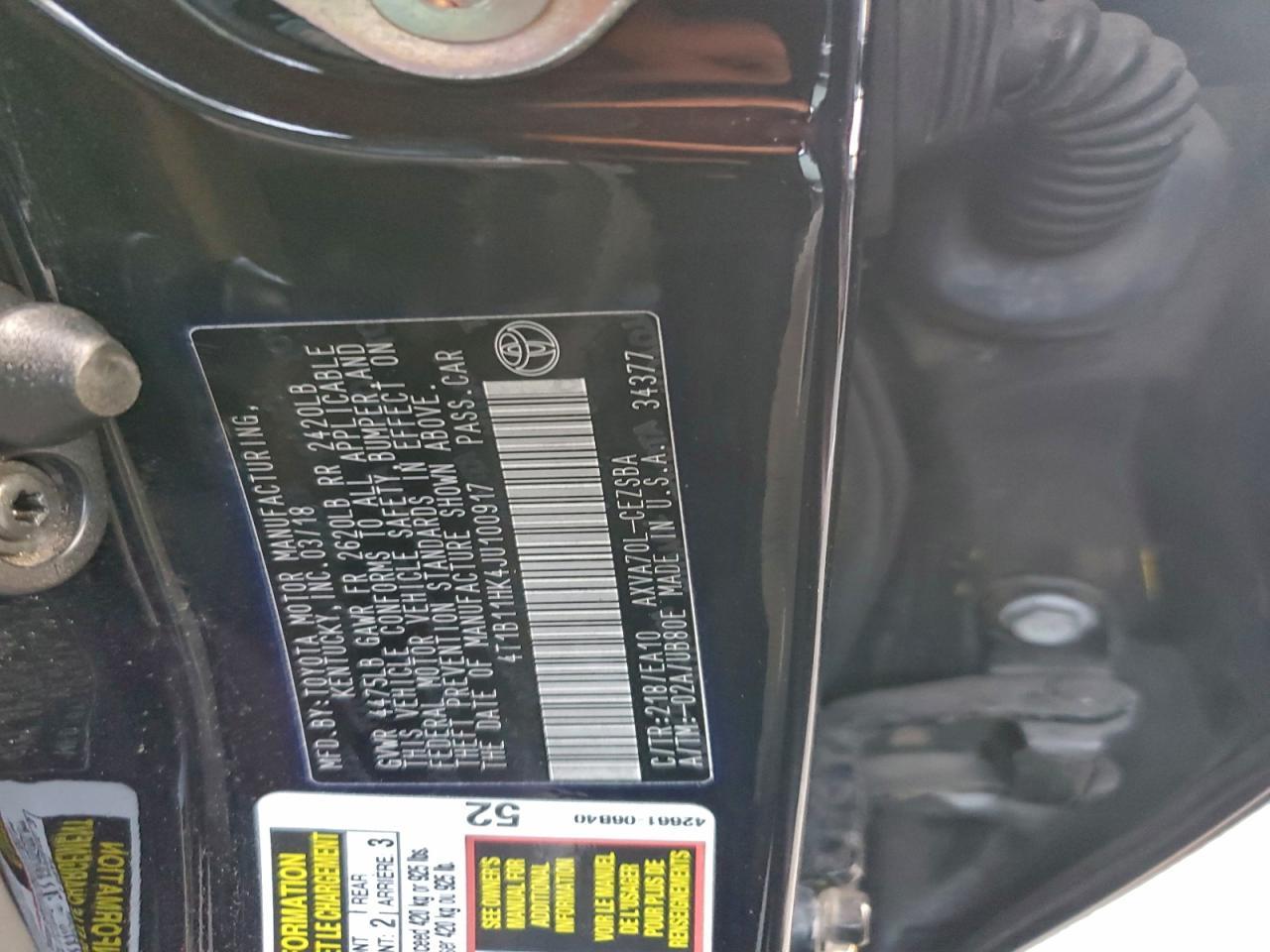 2018 TOYOTA CAMRY