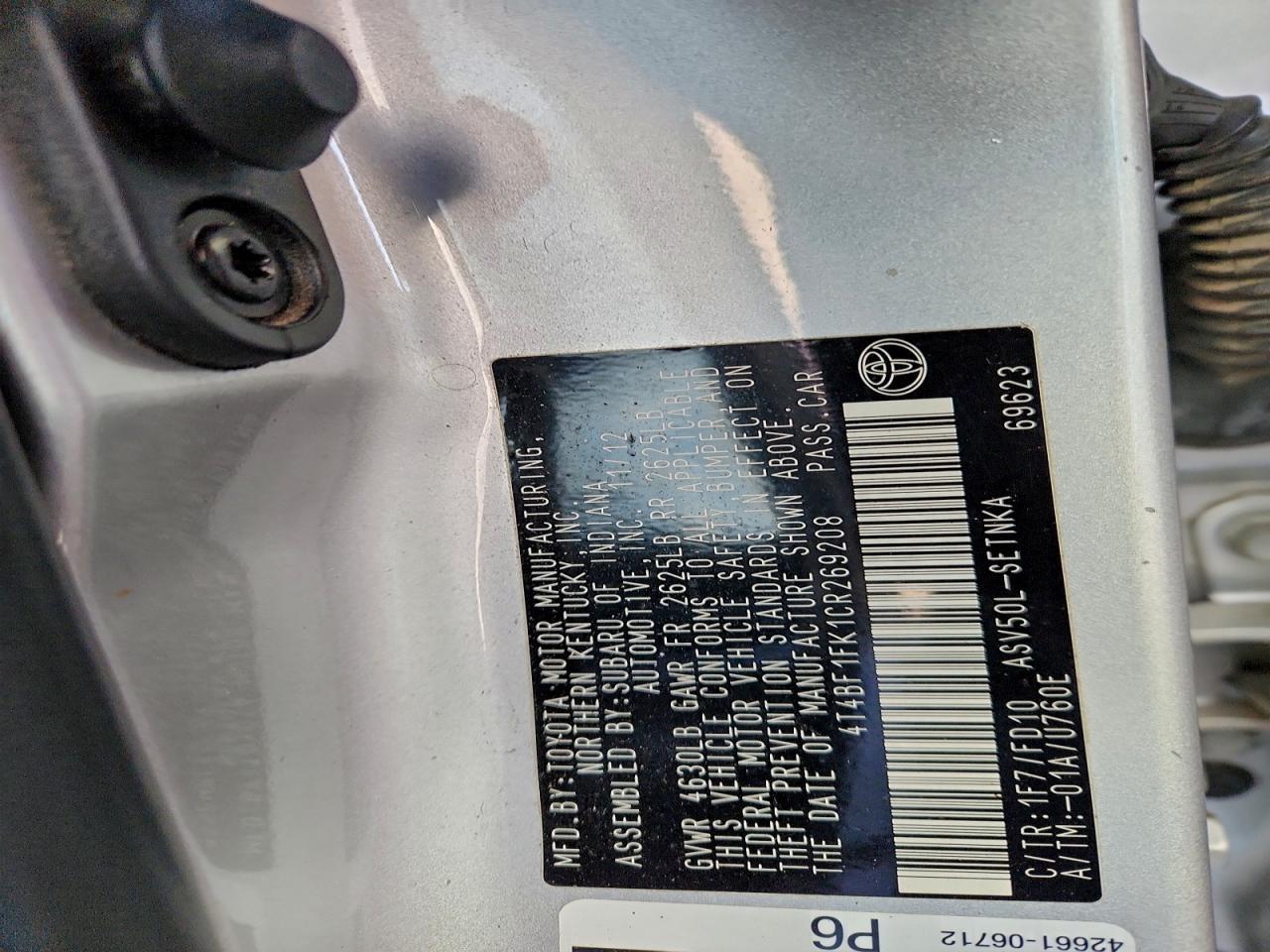 2012 TOYOTA CAMRY
