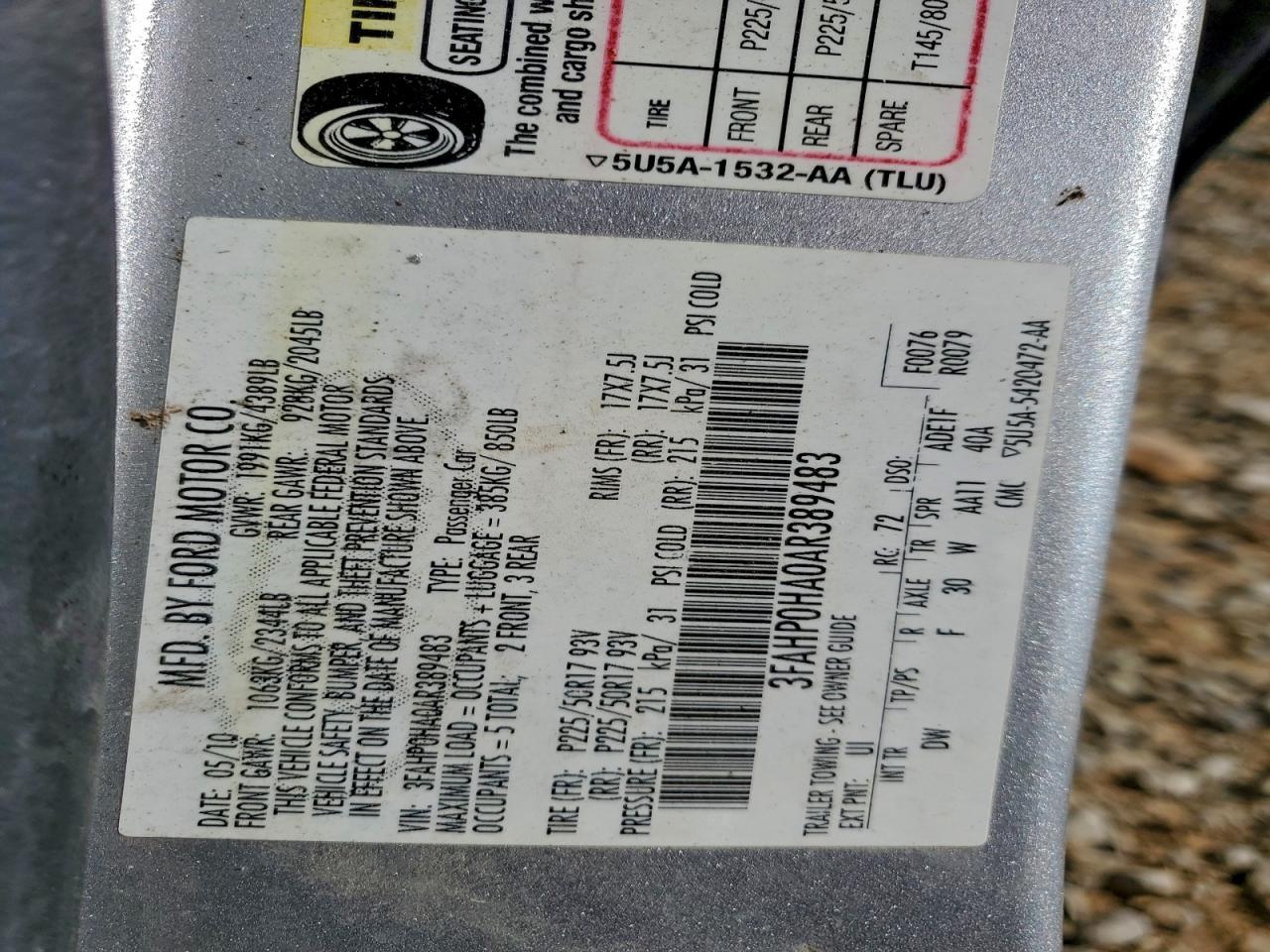 2010 FORD FUSION