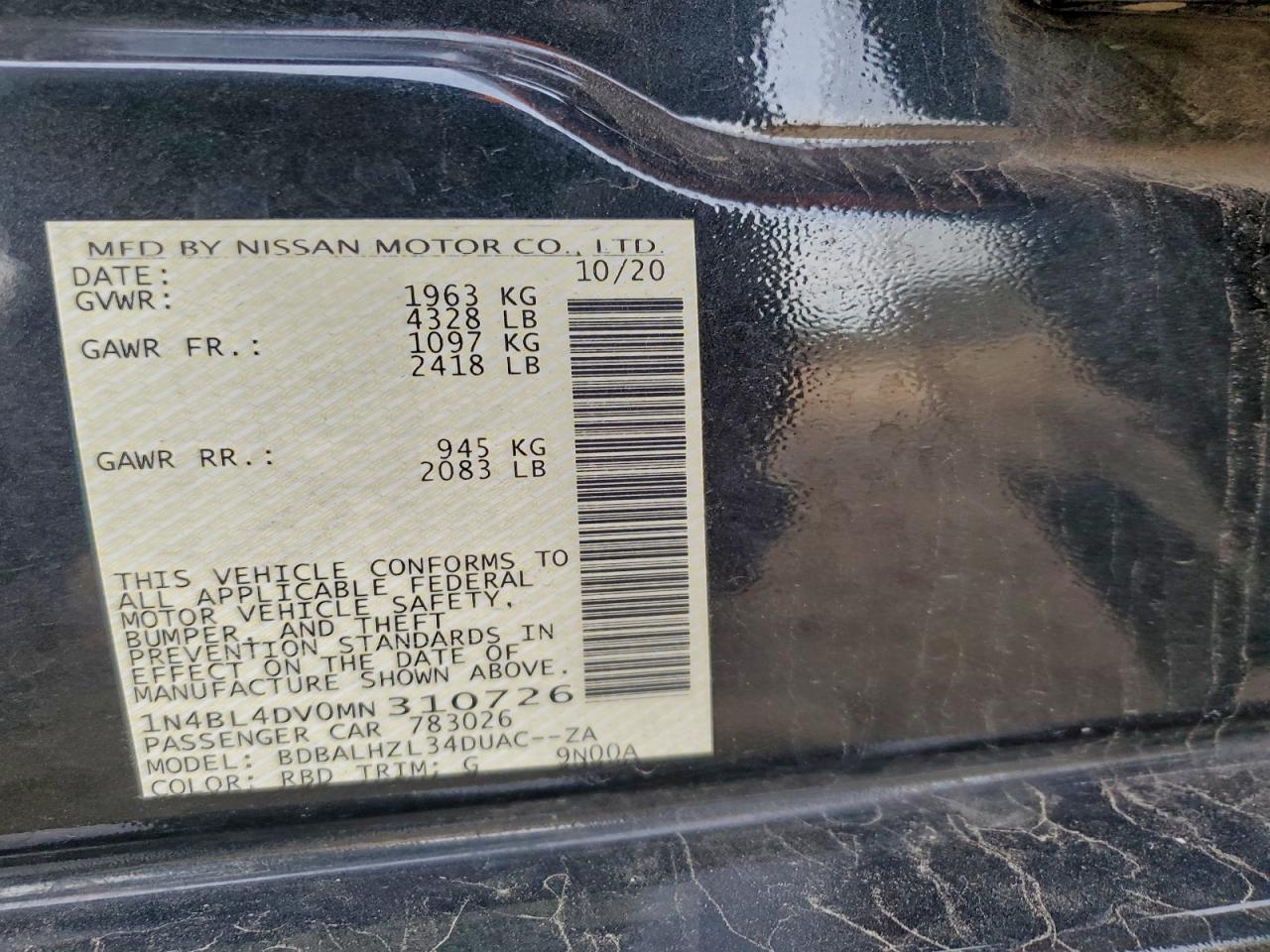 2021 NISSAN ALTIMA