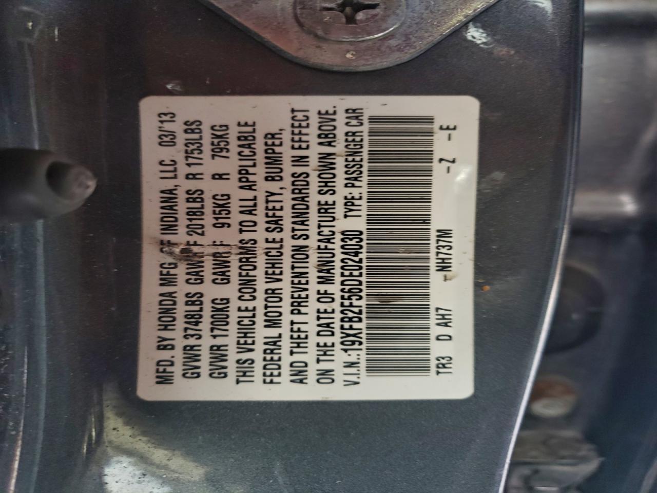 2013 HONDA CIVIC