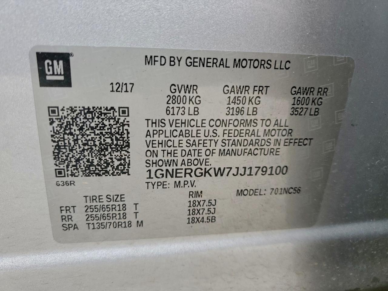 2018 CHEVROLET TRAVERSE