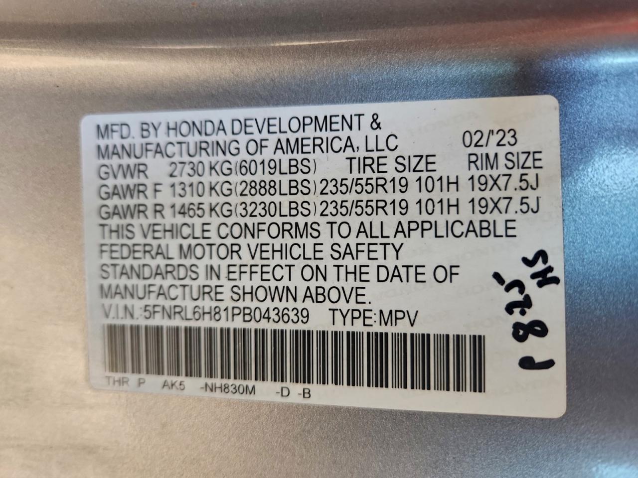 2023 HONDA ODYSSEY