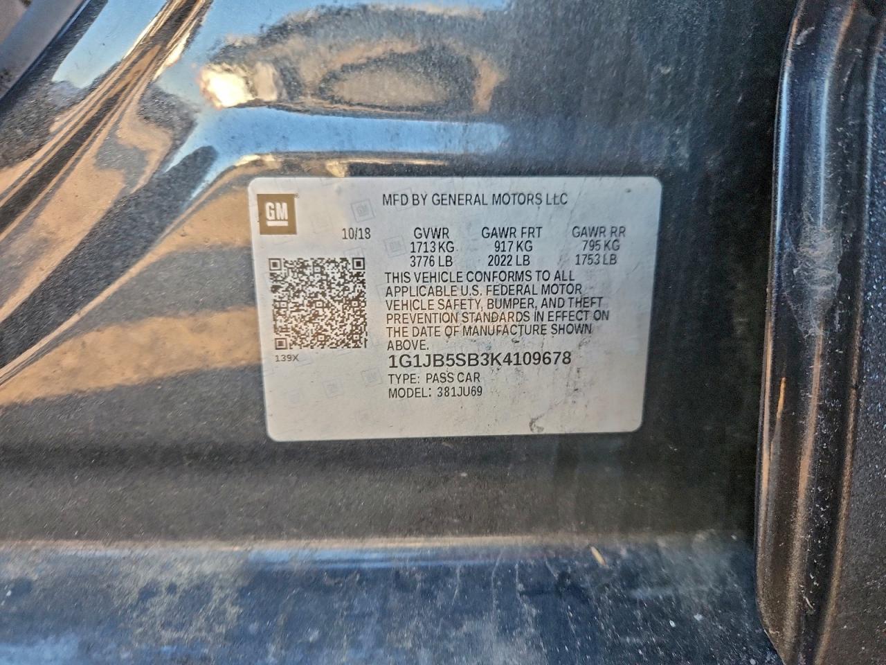 2019 CHEVROLET SONIC
