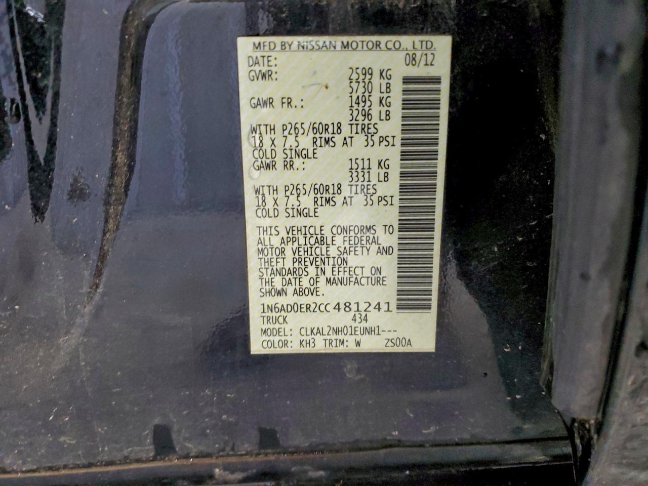 2012 NISSAN Frontier