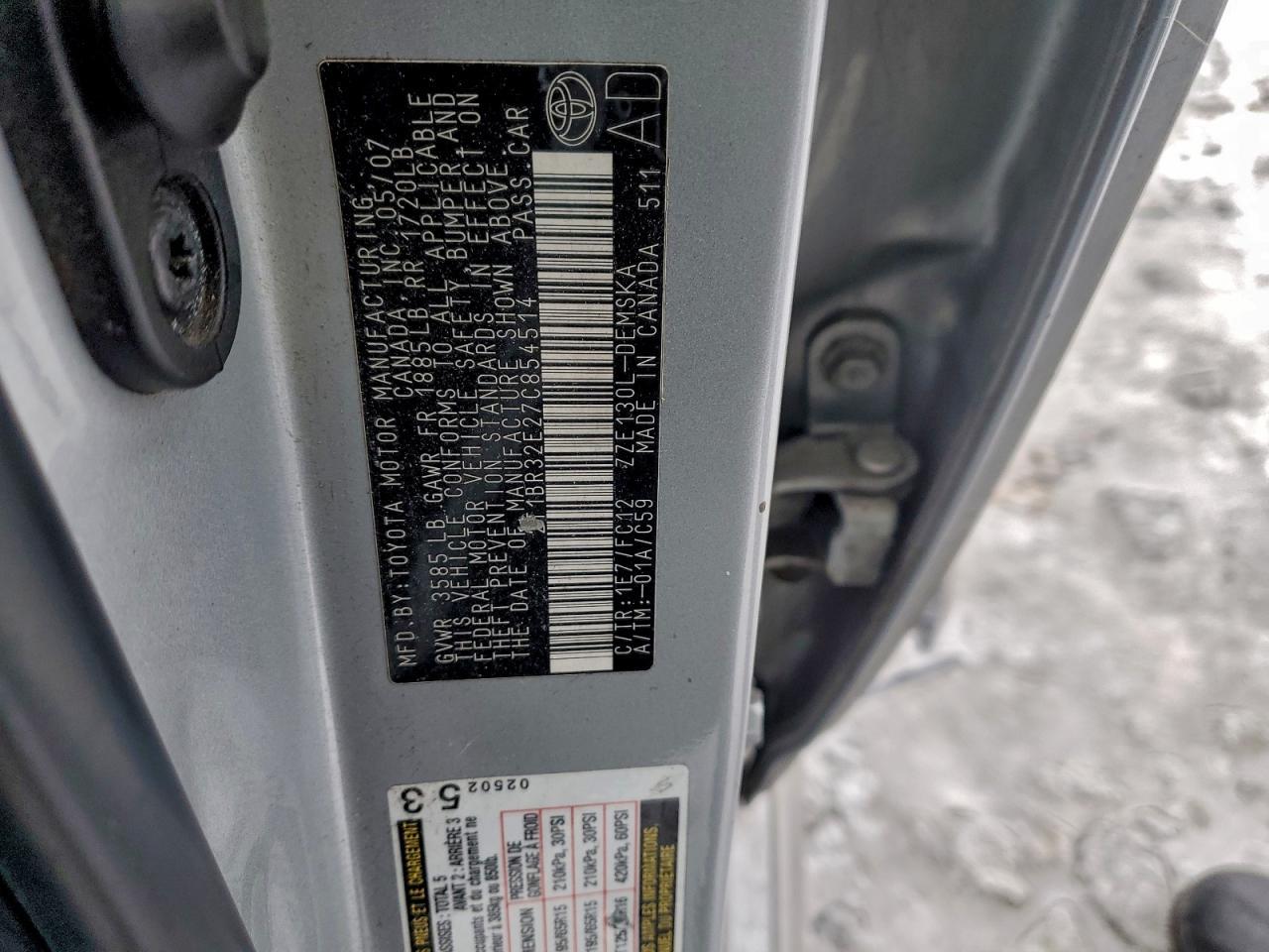 2007 TOYOTA COROLLA
