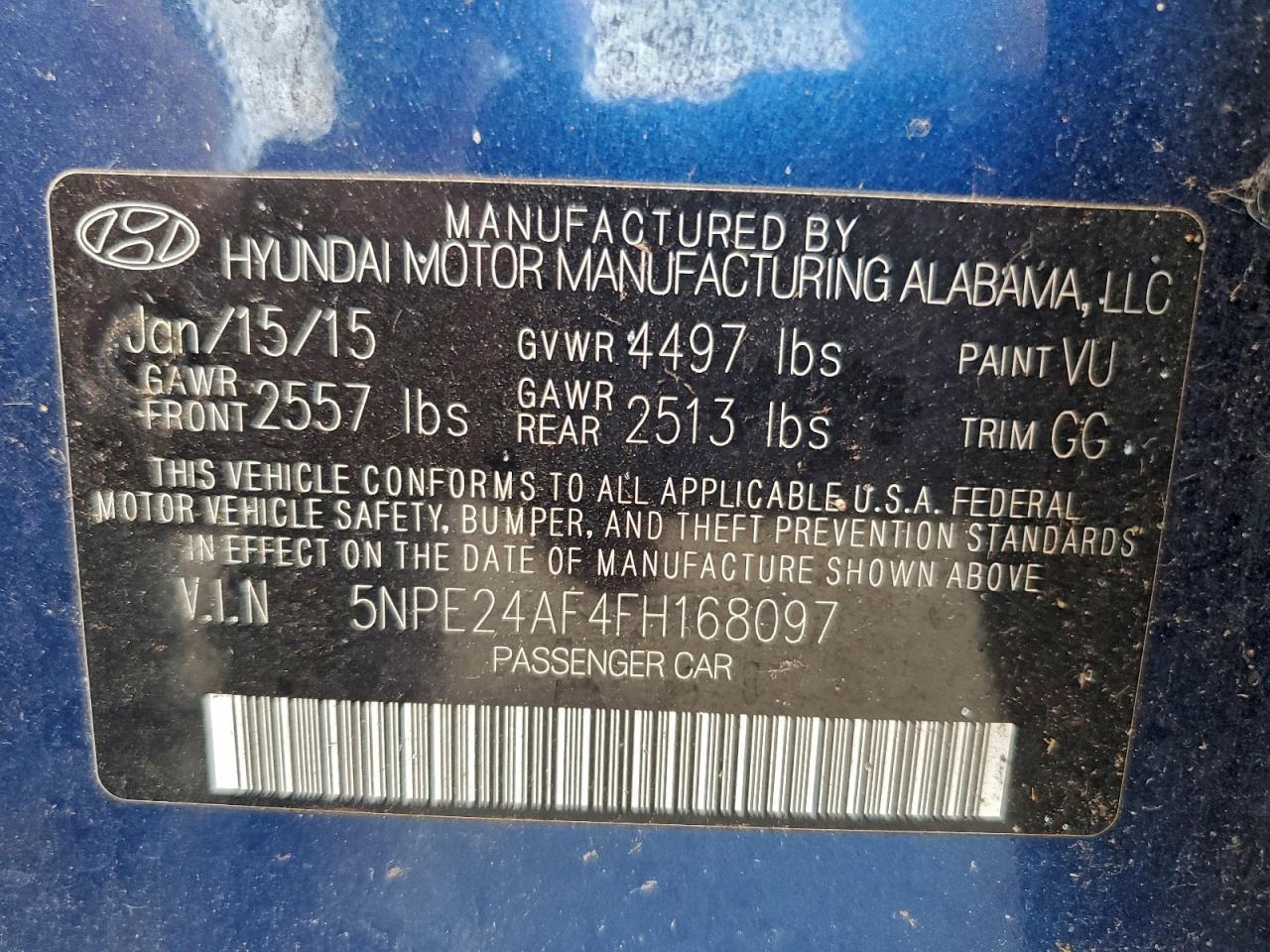 2015 HYUNDAI SONATA